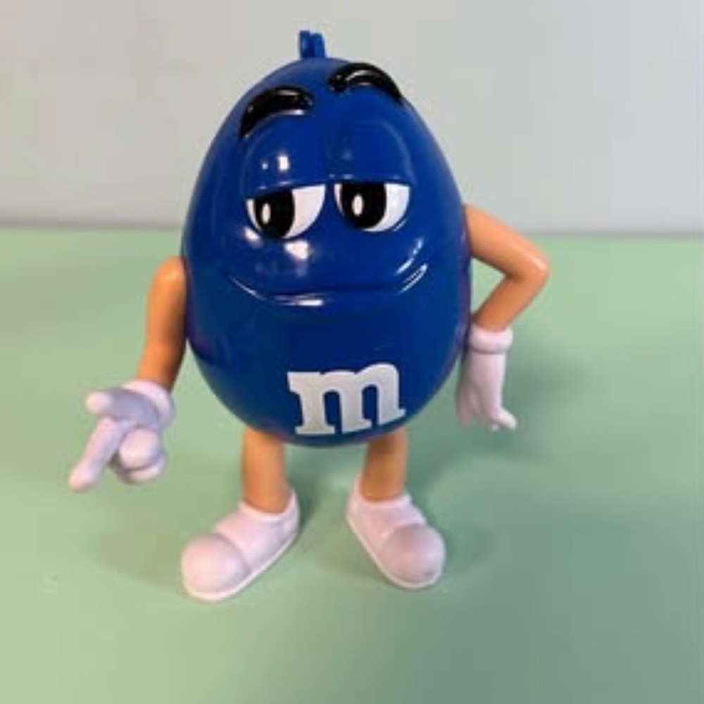M&M Character Blue Figure, Size 5” Tall Chocolate Candy Container, Holds Candy